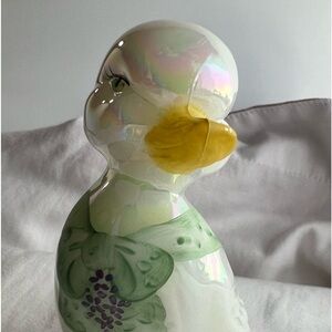 Adorable Fenton Duck Ditzy Handpainted Iridescent Signed